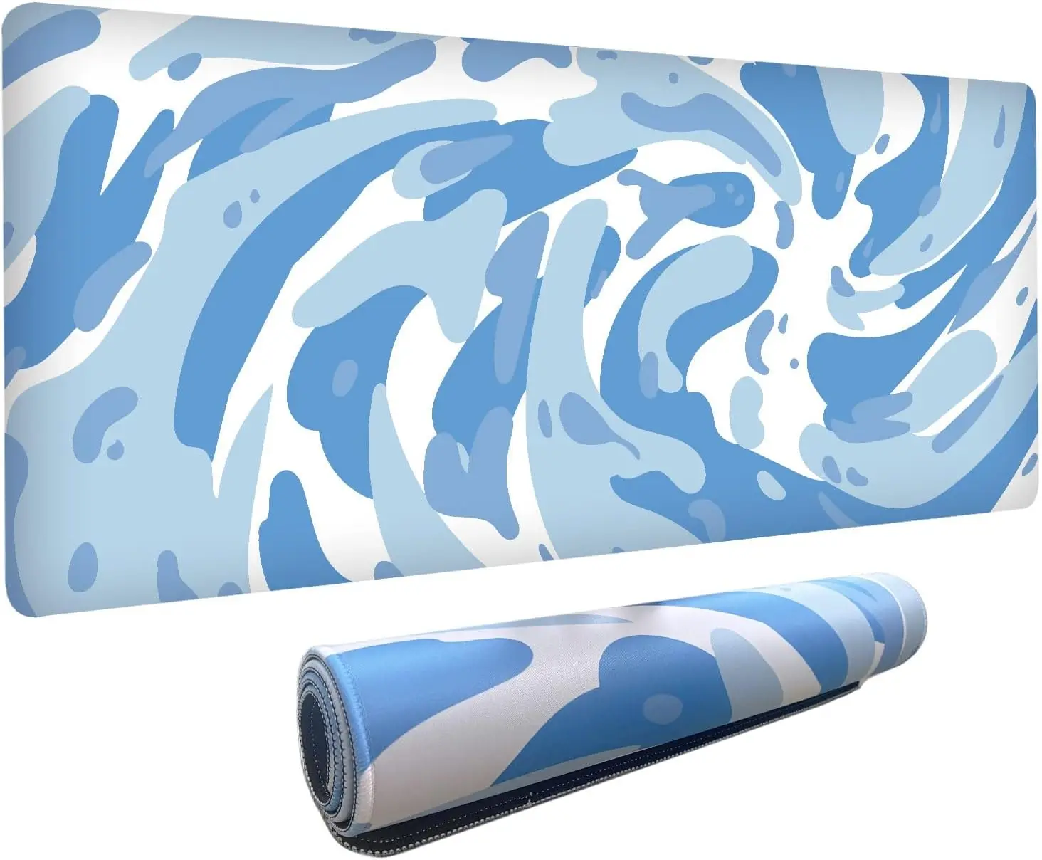 Gaming Keyboard Blue - Light Blue Camo Swirl Pattern Gaming