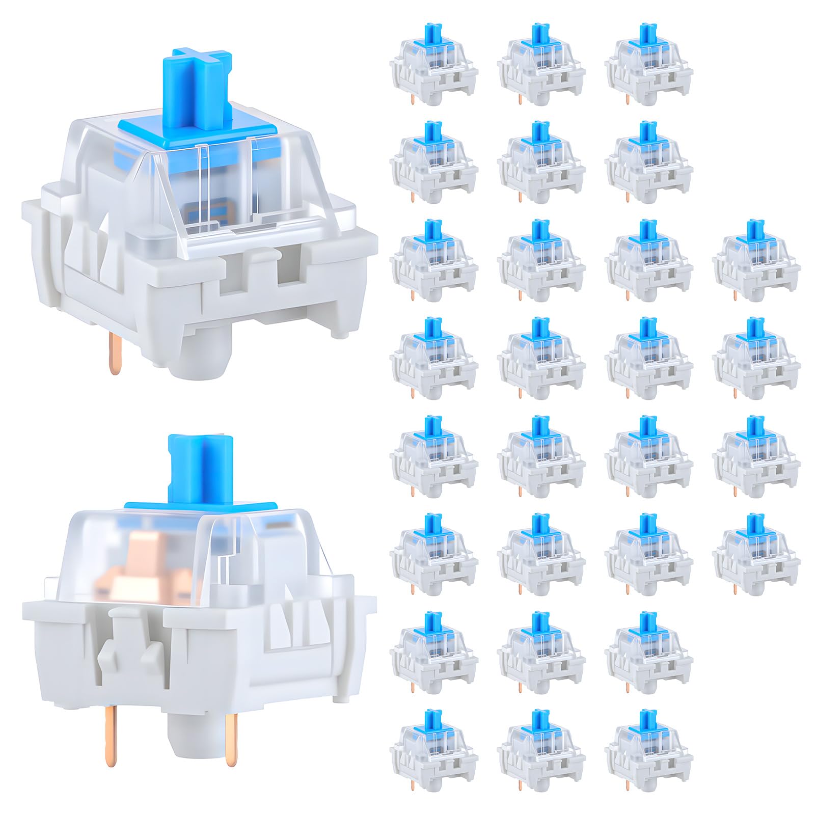 Gaming Keyboard Blue - 30 PCS Mechanical Keyboard Switches 3