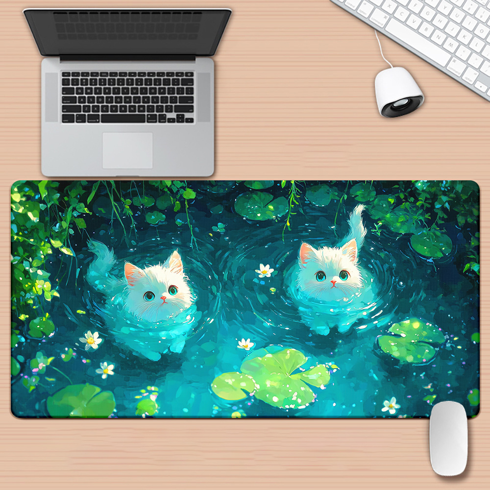 Gaming Keyboard Brand - Brand Cute Cat Pond XXL Mousepad