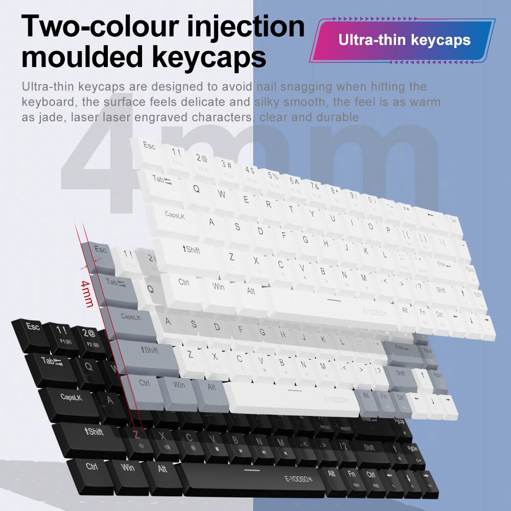 E-YOOSO A68 RGB Mini Slim USB  - đánh giá và giá Gaming Keyboard Mobile