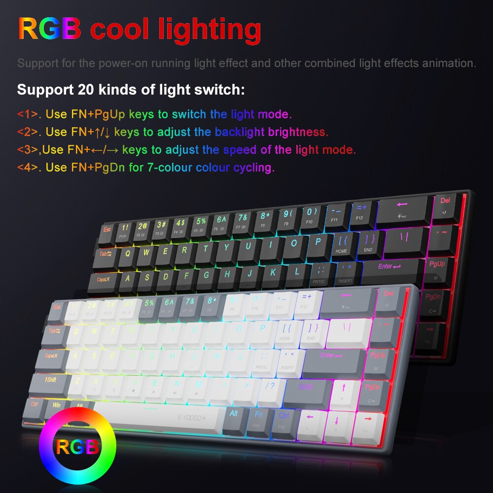 E-YOOSO A68 RGB Mini Slim USB  - đánh giá và giá Gaming Keyboard Mobile