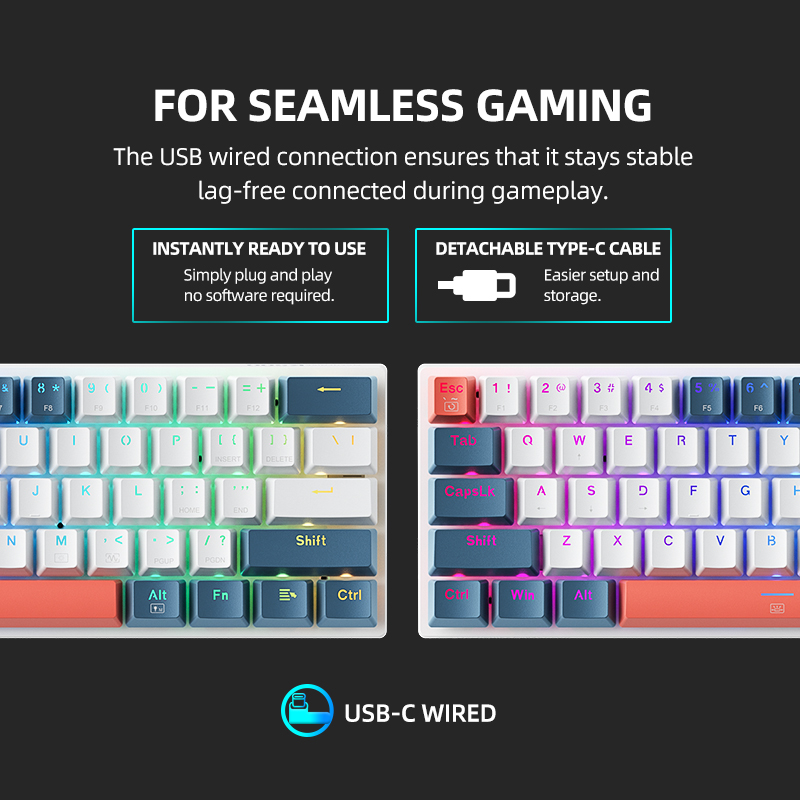 K500-B61 Machenike Mini Mechan - đánh giá và giá Gaming Keyboard And Mouse Combo Wireless