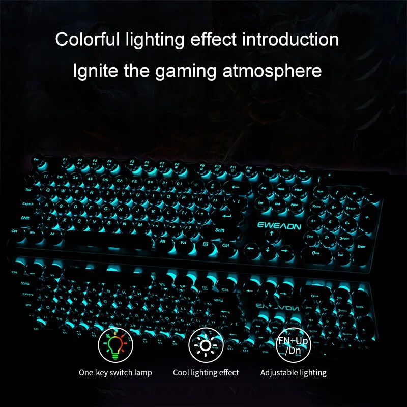 Retro Punk Mechanical Feel Key - đánh giá và giá Gaming Keyboard Backlit