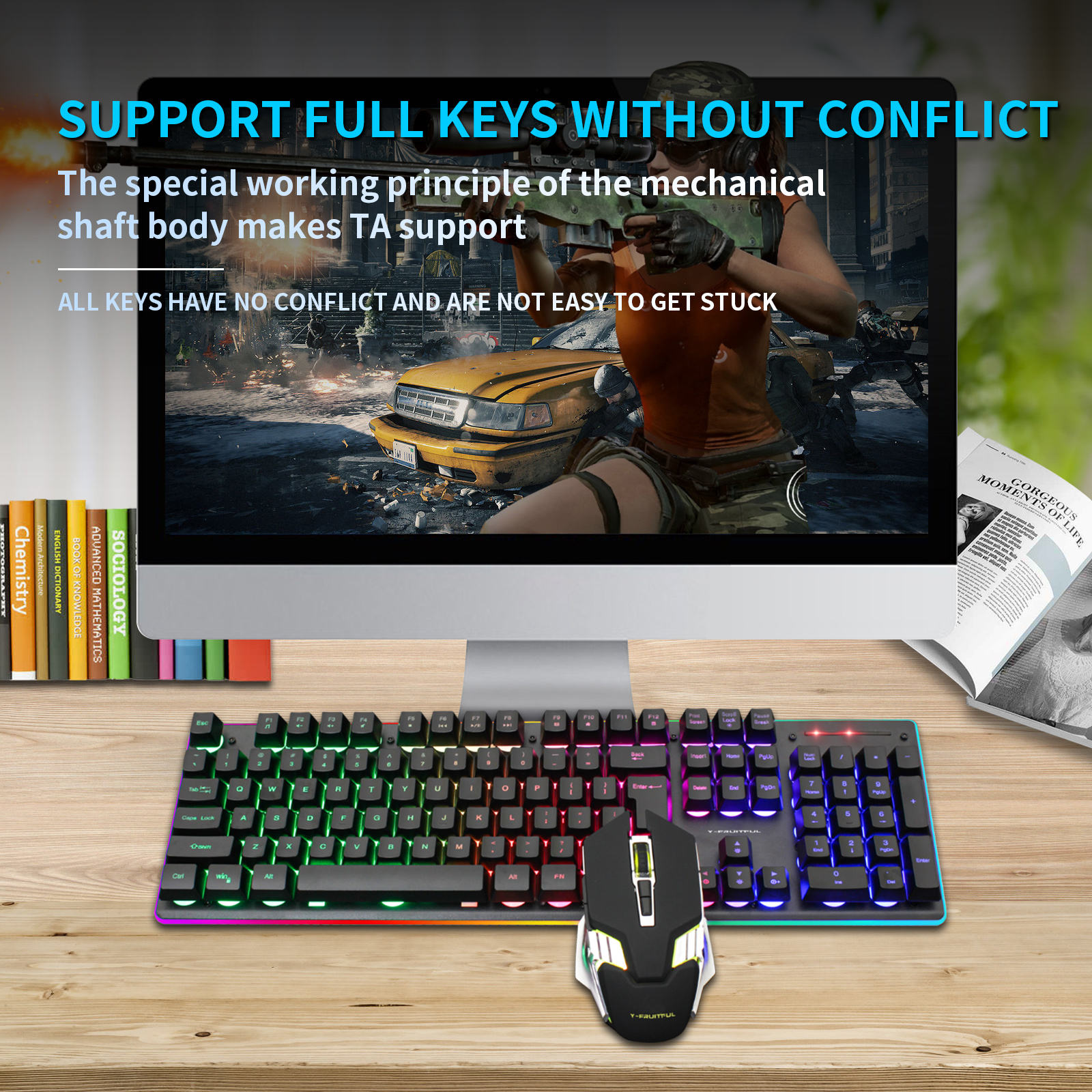104 Keys RGB Computer Wireless - đánh giá và giá Gaming Keyboard And Mouse Combo Wireless