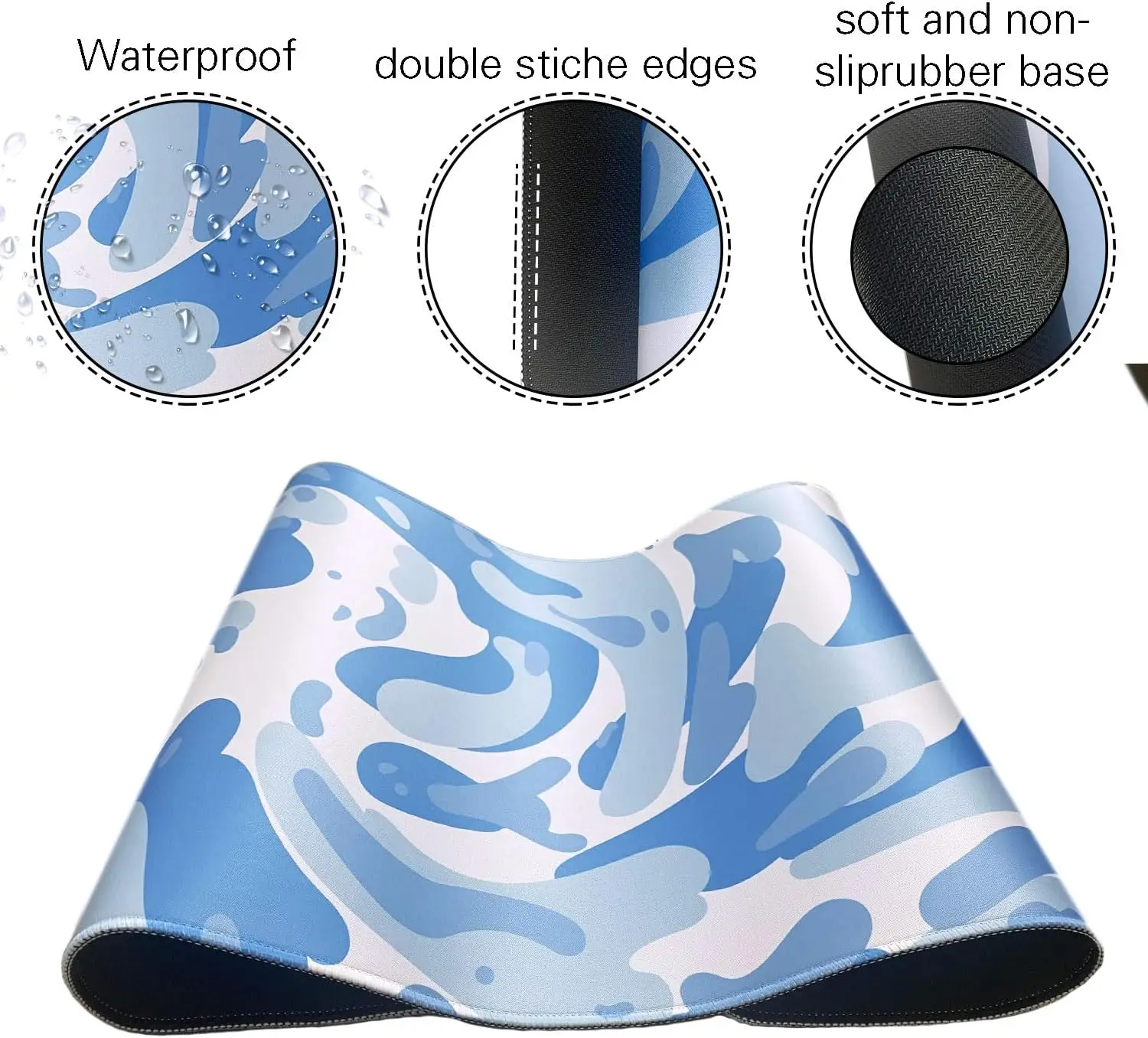 Light Blue Camo Swirl Pattern  - đánh giá và giá Gaming Keyboard Blue