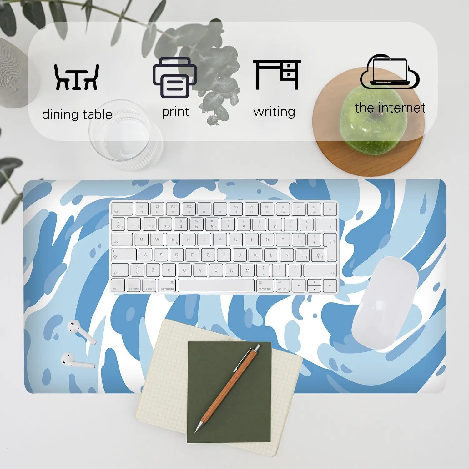 Light Blue Camo Swirl Pattern  - đánh giá và giá Gaming Keyboard Blue