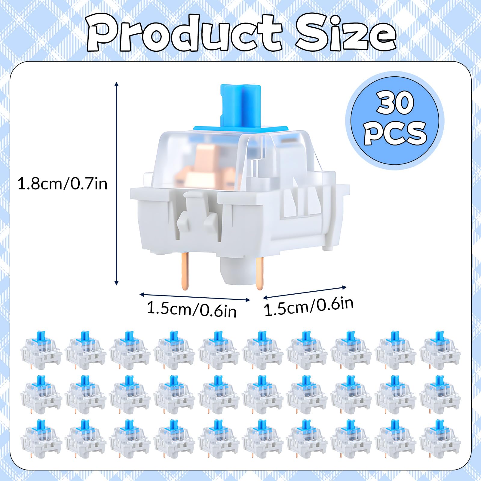 30 PCS Mechanical Keyboard Swi - đánh giá và giá Gaming Keyboard Blue