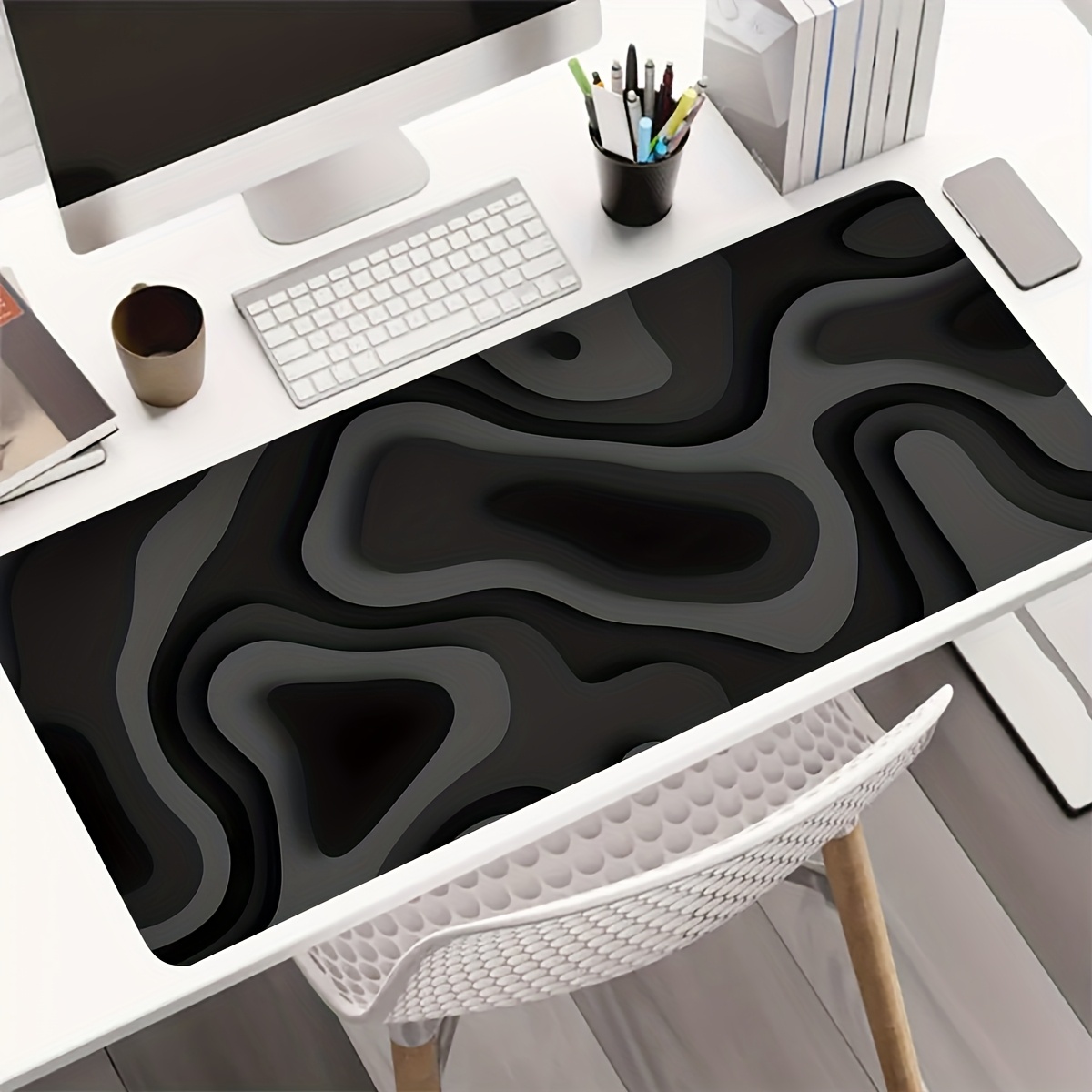Black Gray Swirl Design Large  - đánh giá và giá Gaming Keyboard Brand