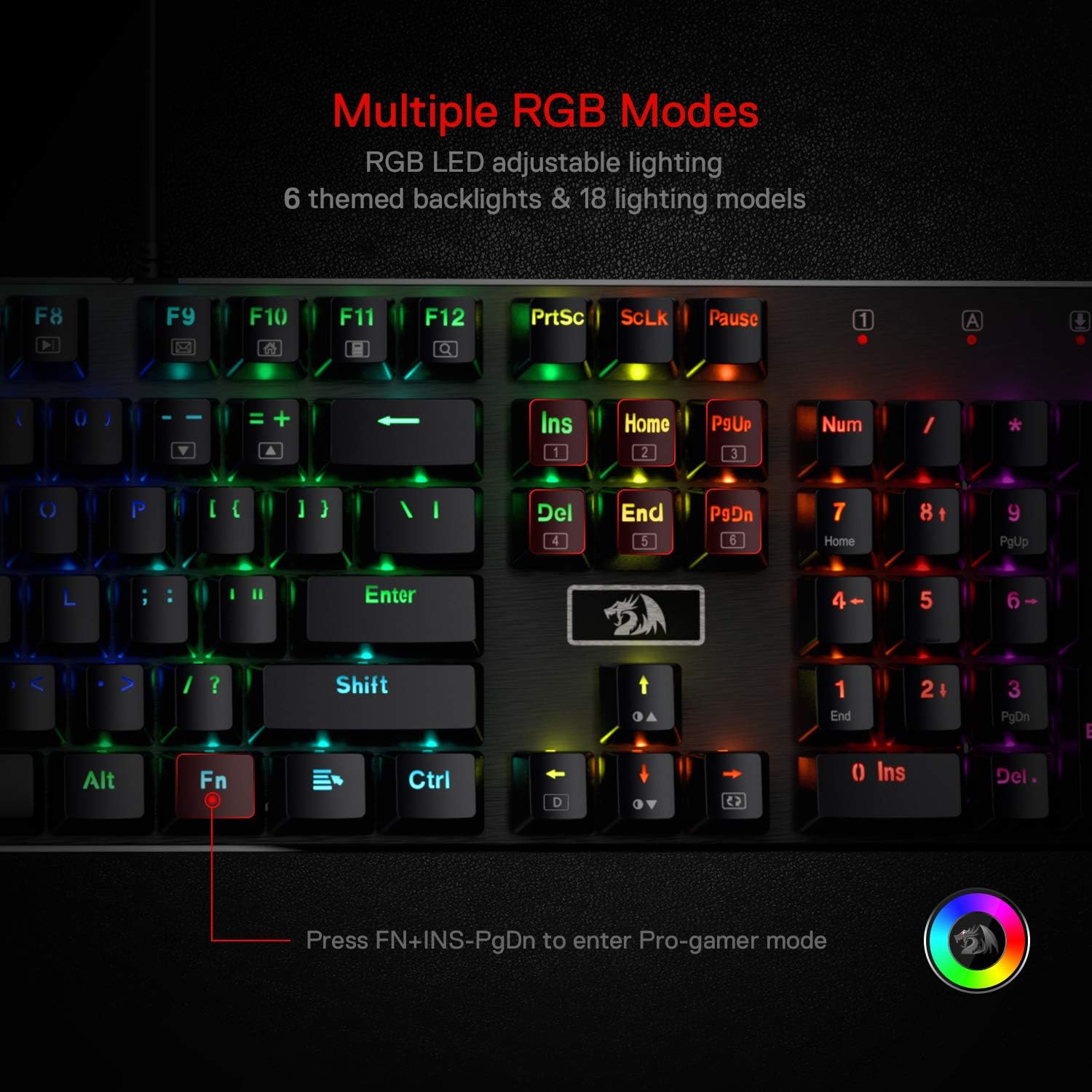 Redragon K556 RGB LED Backlit  - đánh giá và giá Gaming Keyboard No Noise